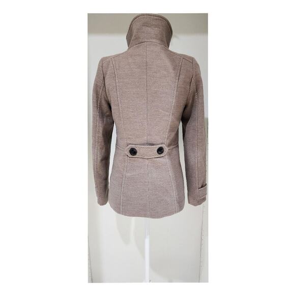 H&M Peacoat Tan Double Breasted Lined Coat Size 4 - Picture 7 of 7